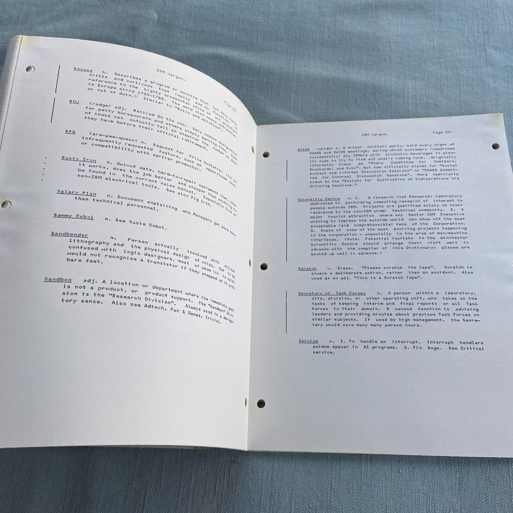 IBM Internal Document Jargon General Computing Dictionary Manual 6th Ed. 1983