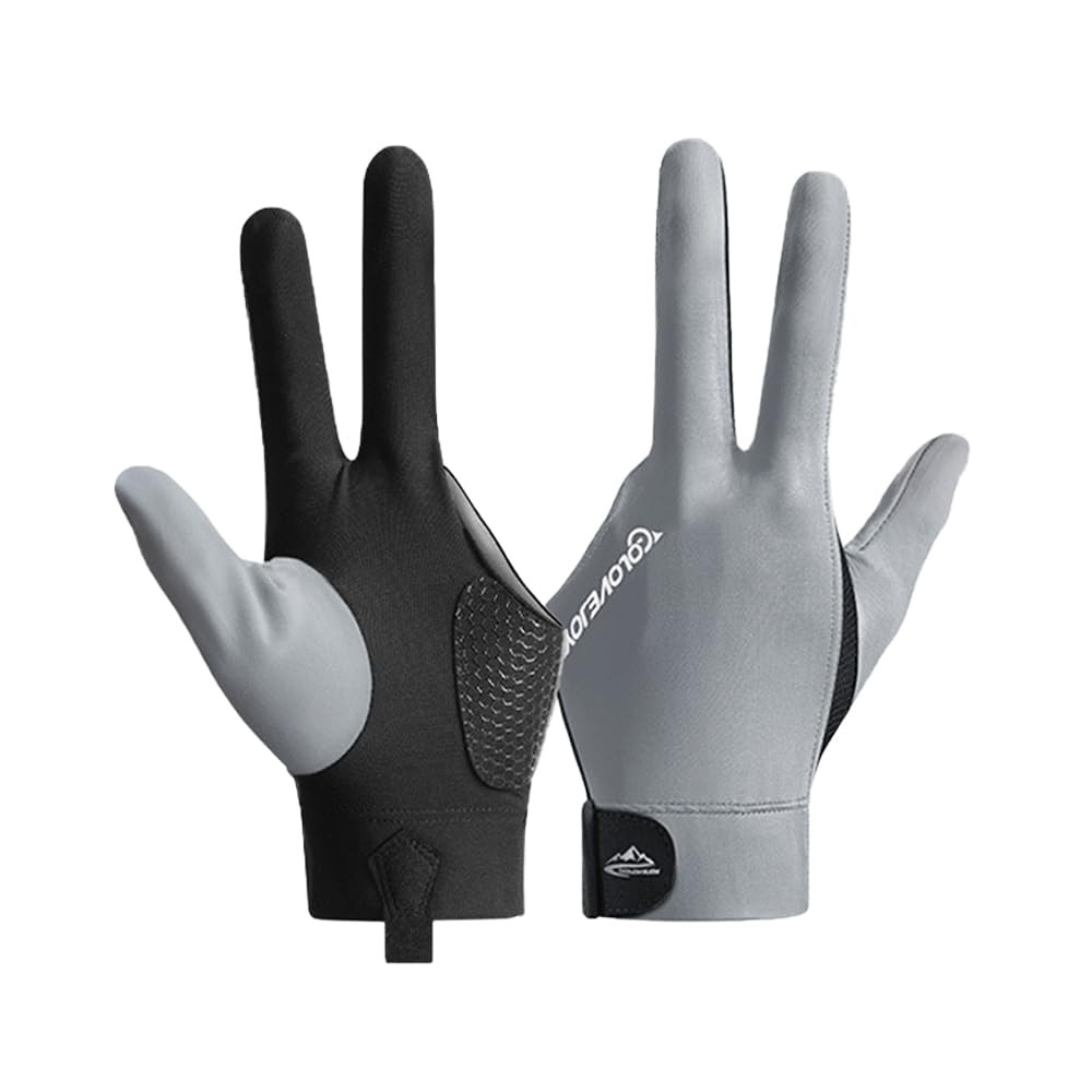 Wnddle Pool Glove Left Hand, Billiard Gloves for Adjustable, Grey