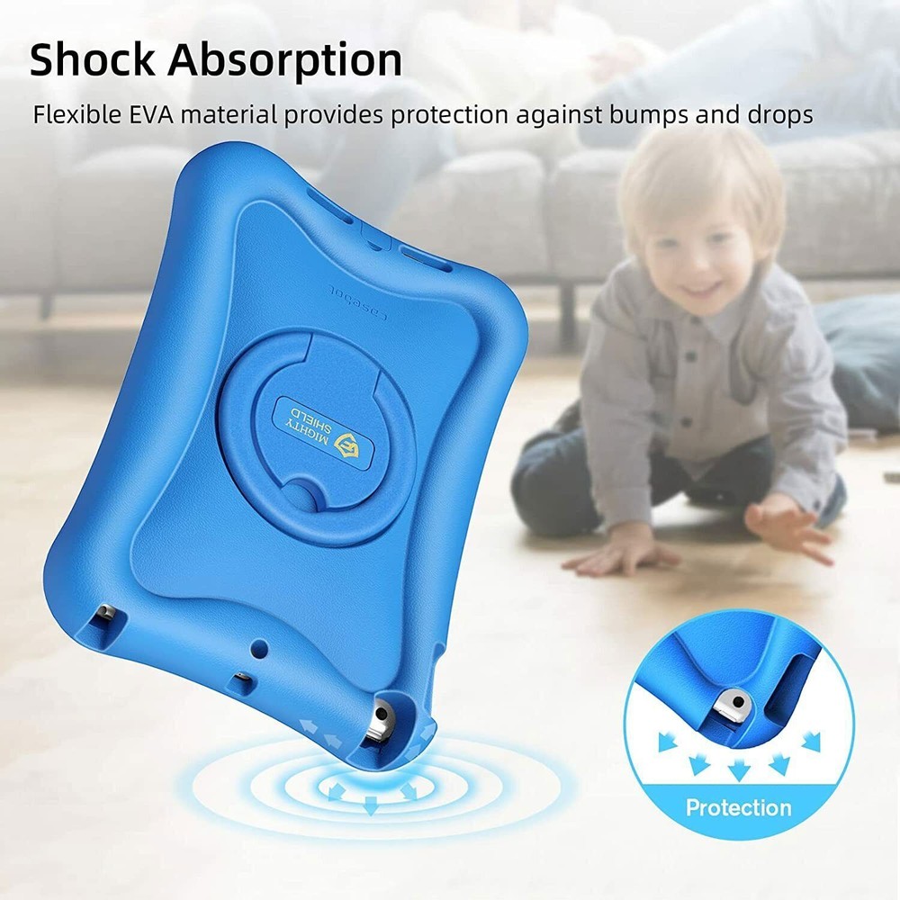For iPad 9th/8th/7th Gen Rotating Stand Case Rugged Cover with Screen Protector