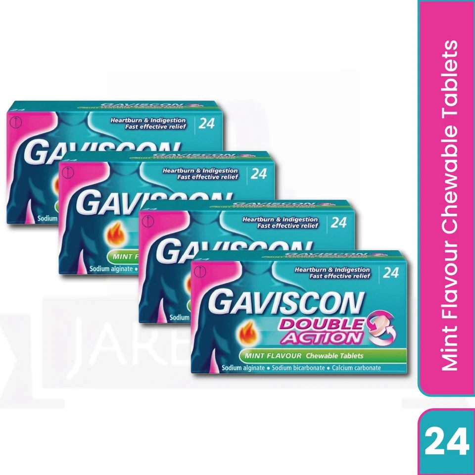 4 PACK - Gav-I$Con Double Action Tablets - (48 Count Each)