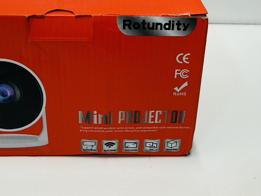 Rotundity Mini LED Projector Bundle Wi-Fi Ready Wired & Wireless High Def Lens