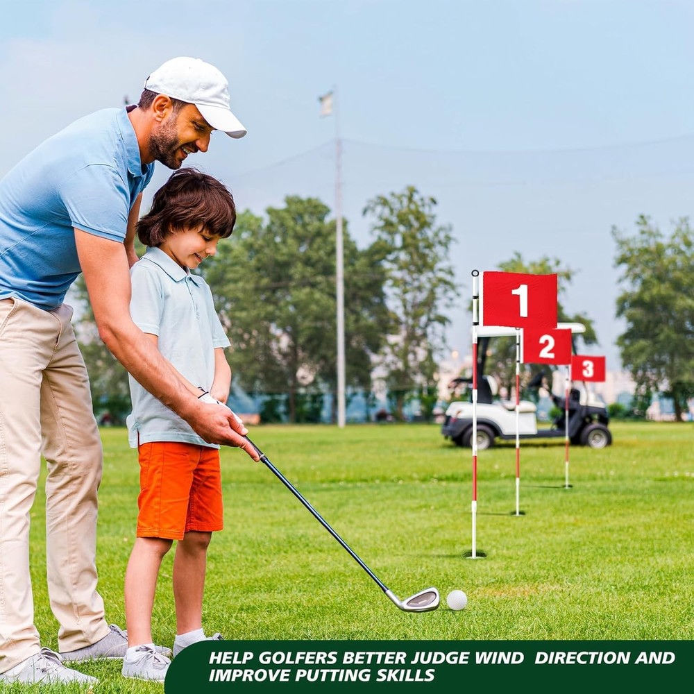 6Ft Golf Flagstick Set - Portable Numbered Flags & Poles for Practice