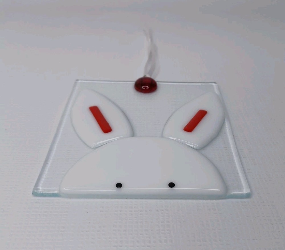 Clear Glass Bunny Rabbit Easter Decor Suncatcher