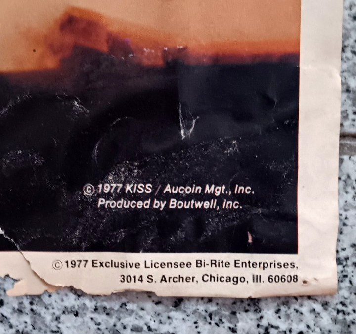 KISS RARE Vintage 1977 Aucoin Boutwell Alive II Live Stage Group Poster WEAR