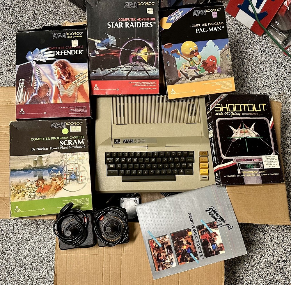 Vintage Atari 800 Computer System, Atari 1025, Atari 410, Atari Games LOT - READ