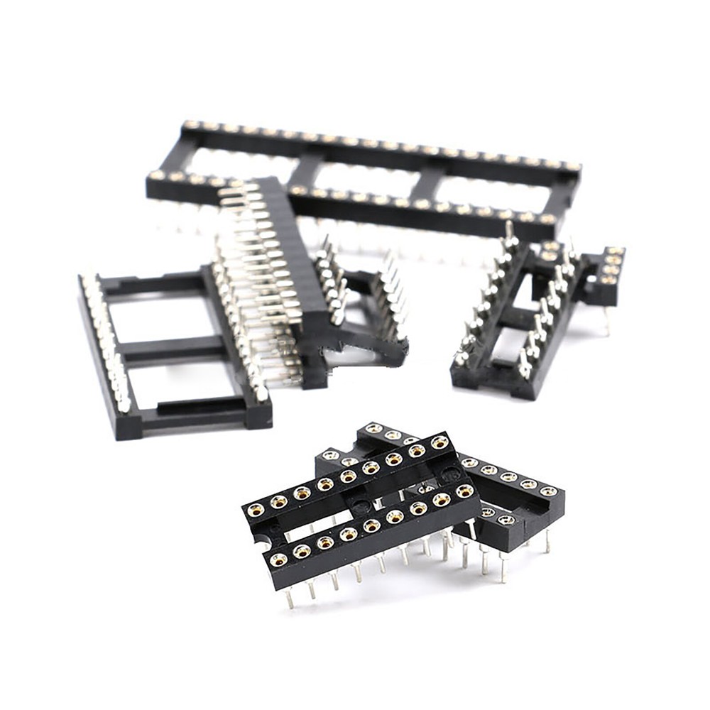 DIP/DIL IC Sockets Chip Socket Standard Low Profile Holder Round/Flat Pins