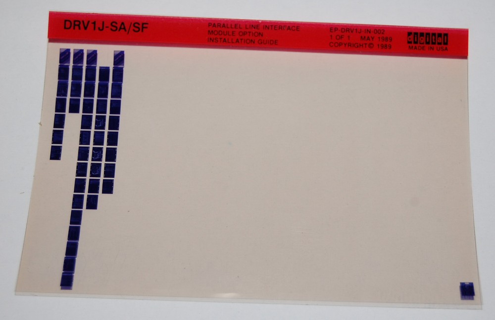 DEC DRV1J-SA/SF Parallel Line Interface Module Installation Guide, Microfiche
