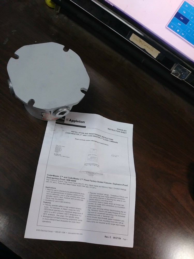 EGS APPLETON CAC100 LIGHTING CEILING BOX ASSEMBLY CODEMASTER NEW IN BOX