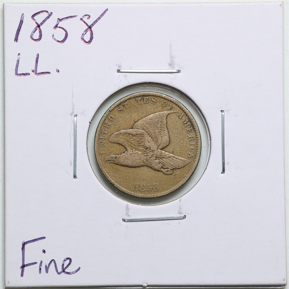 1858 Large Letters 1C Flying Eagle Cent in Fine Condition #4116