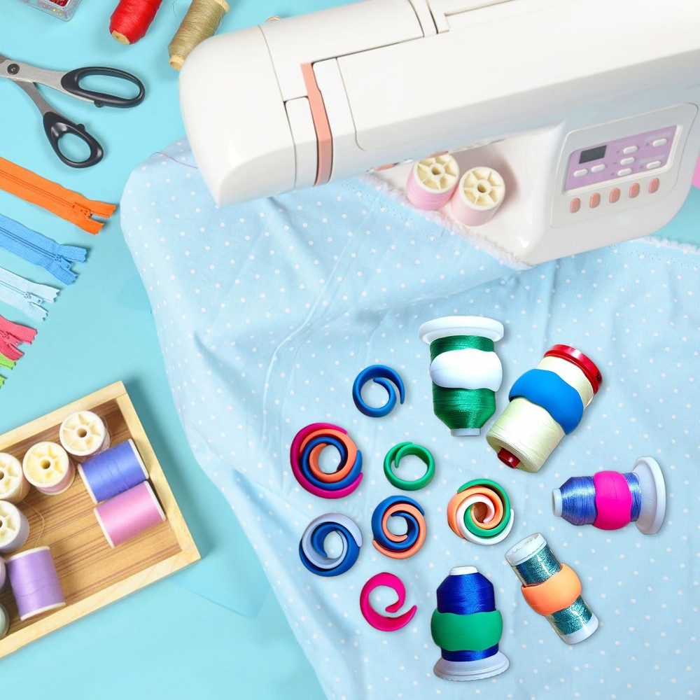 150 PCS Embroidery Thread Holder Multicolor Silicone Spool Huggers Organizer