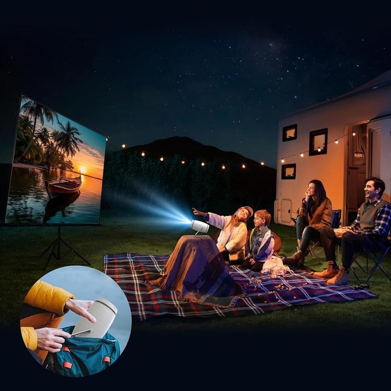 Smart Mini Projector 4K HD Built-in Apps WiFi Bluetooth Screen Mirroring New