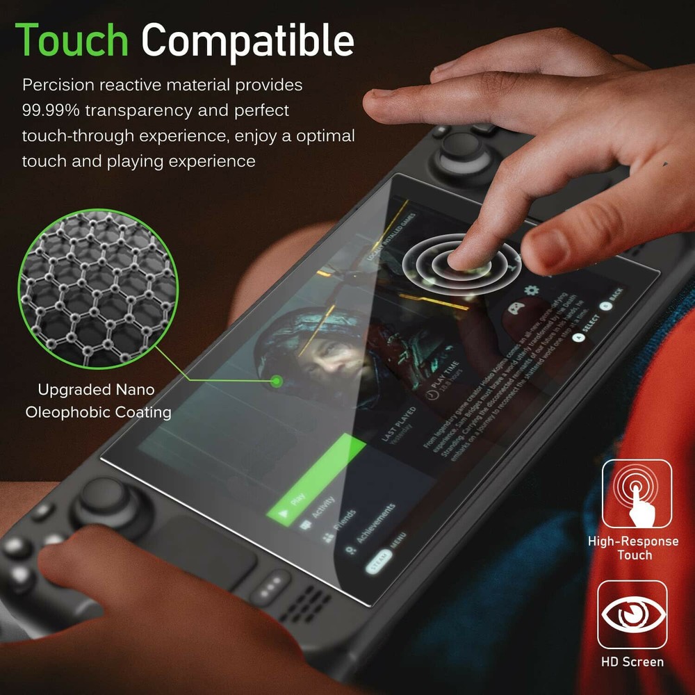2Pack 0.33mm Thickness 9H Tempered Glass Screen Protector for Steam Deck Console