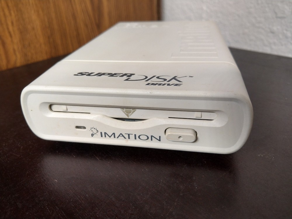 Imation Super Disk Drive PARALLEL External PC-Mac 120 MB with 5 Disks, Software