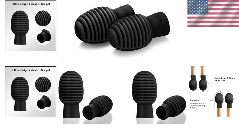 Versatile 4-Piece Drumstick Silent Tips - Protect Your Instruments Elegantly