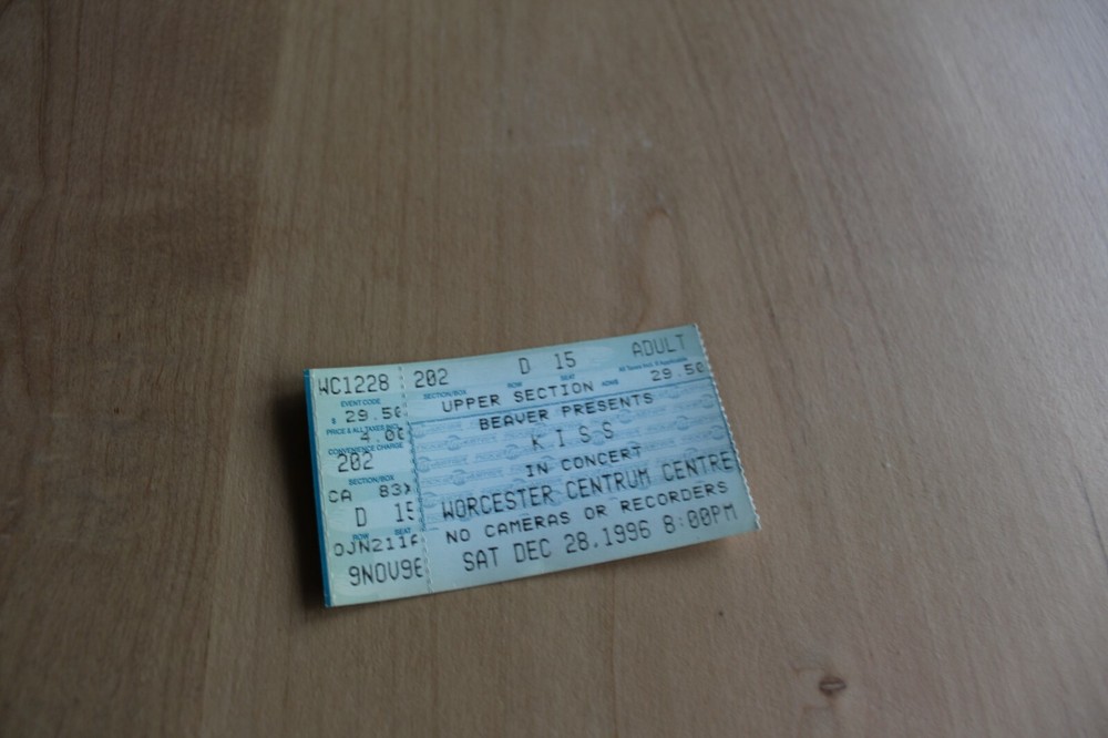 KISS - Worcester 1996 Concert Ticket - FREE SHIPPING -
