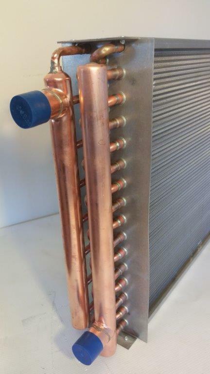 20x25 Water to Air Heat Exchanger 1" Copper Ports w/ EZ Install Front Flange