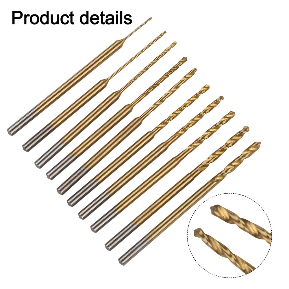 Small Pocket Drill Bit Set 10Pcs HSS Bits for Amber Walnut Jewelry Making