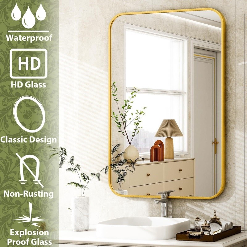 Rectangular Wall Mirror HD Explosion Proof Shatter Resistant Bathroom Decor New