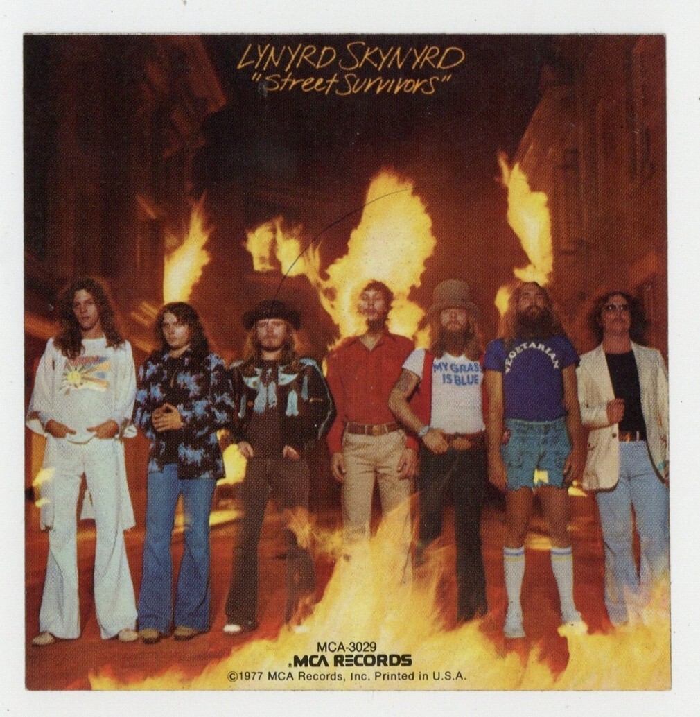 Lynyrd Skynyrd 1977 Street Survivors Original MCA Promo Tour Sticker Flames Art