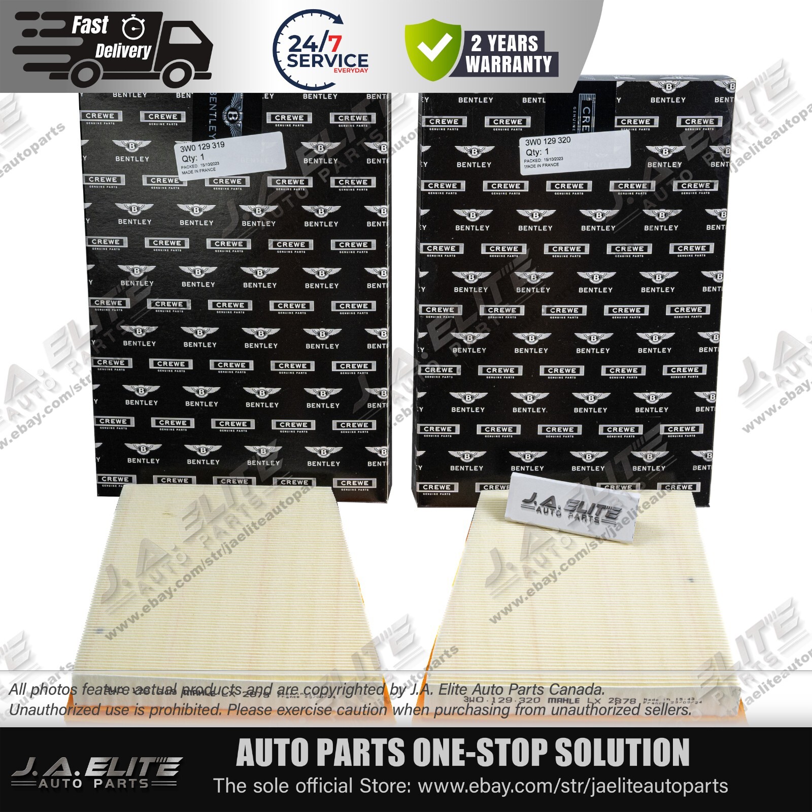 Genuine Air Filter Set for Bentley Continental GT GTC, Flying Spur 4.0L