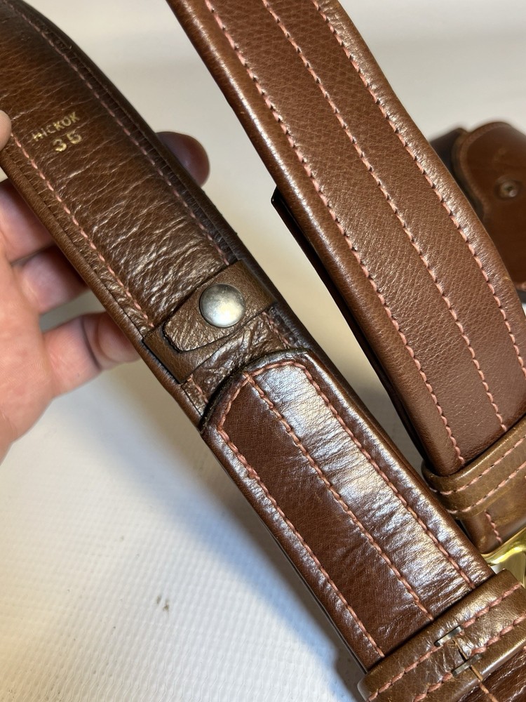 Original WWII US Army General Officer Belt & Holster Set Hickok Eagle Buckle