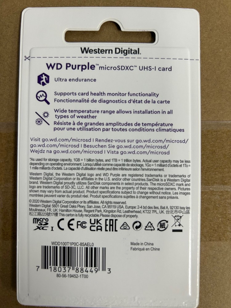 Western Digital Purple 1 TB microSDXC