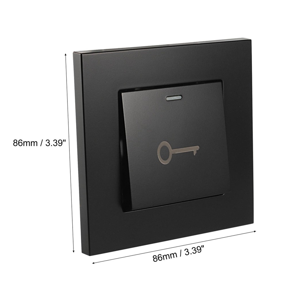 Push to Exit Button Switch Wall Mounted Resettable Square Black AC 250V 16A