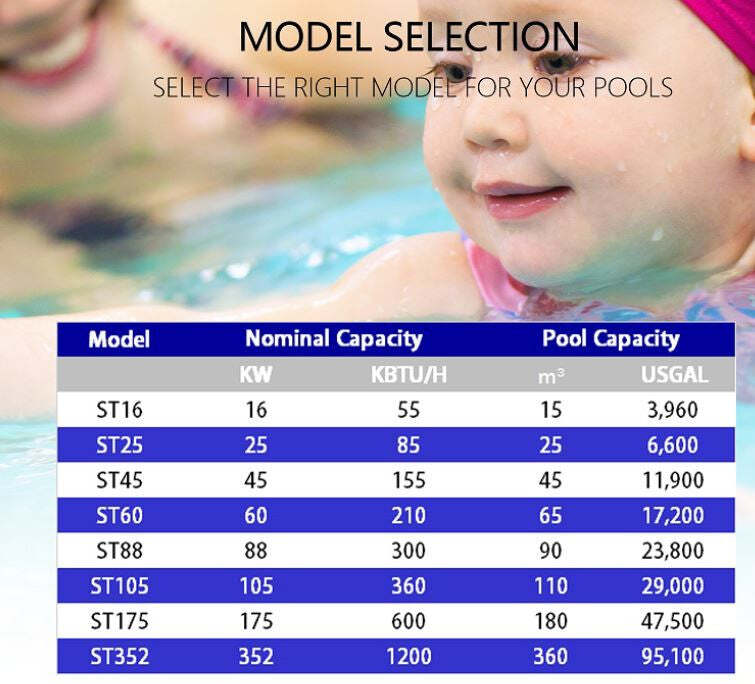 360,000 BTU Stainless Steel Tube and Shell Heat Exchanger for Pools/Spas ss