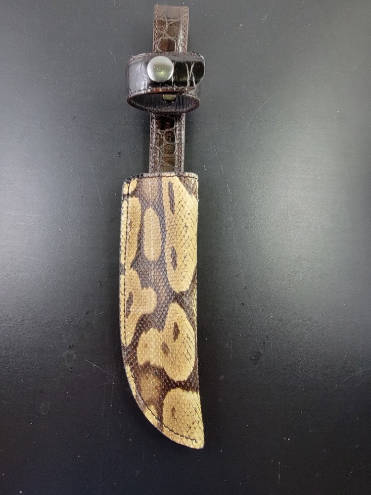 Buck Knives 119 Sheath Right Pull with Authentic Ball PYTHON Skin custom made