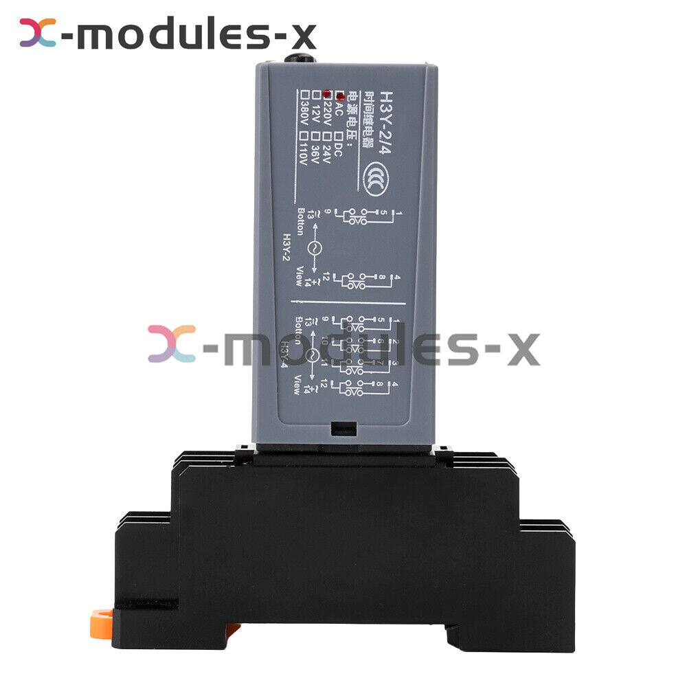 Adjustable Digital Time Relay Cycle Time Delay Relay With Base DC12V 24V AC220V
