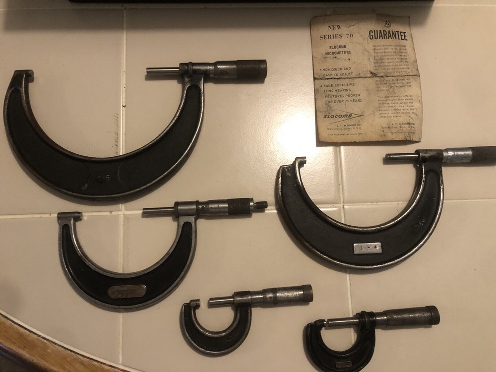 5 PIECE SLOCOMB MICROMETERS SET