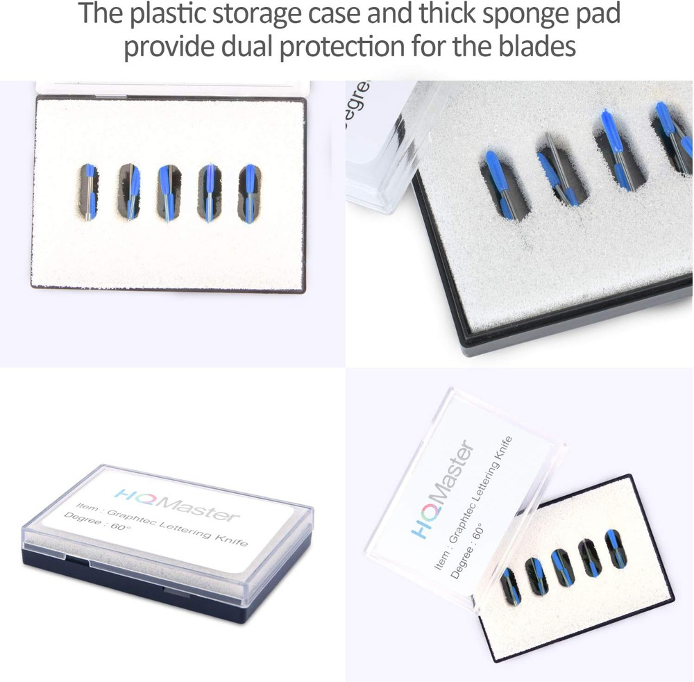 Hqmaster 60 Degree Vinyl Cutter Blades Lettering Blade for Graphtec Cutting Plot