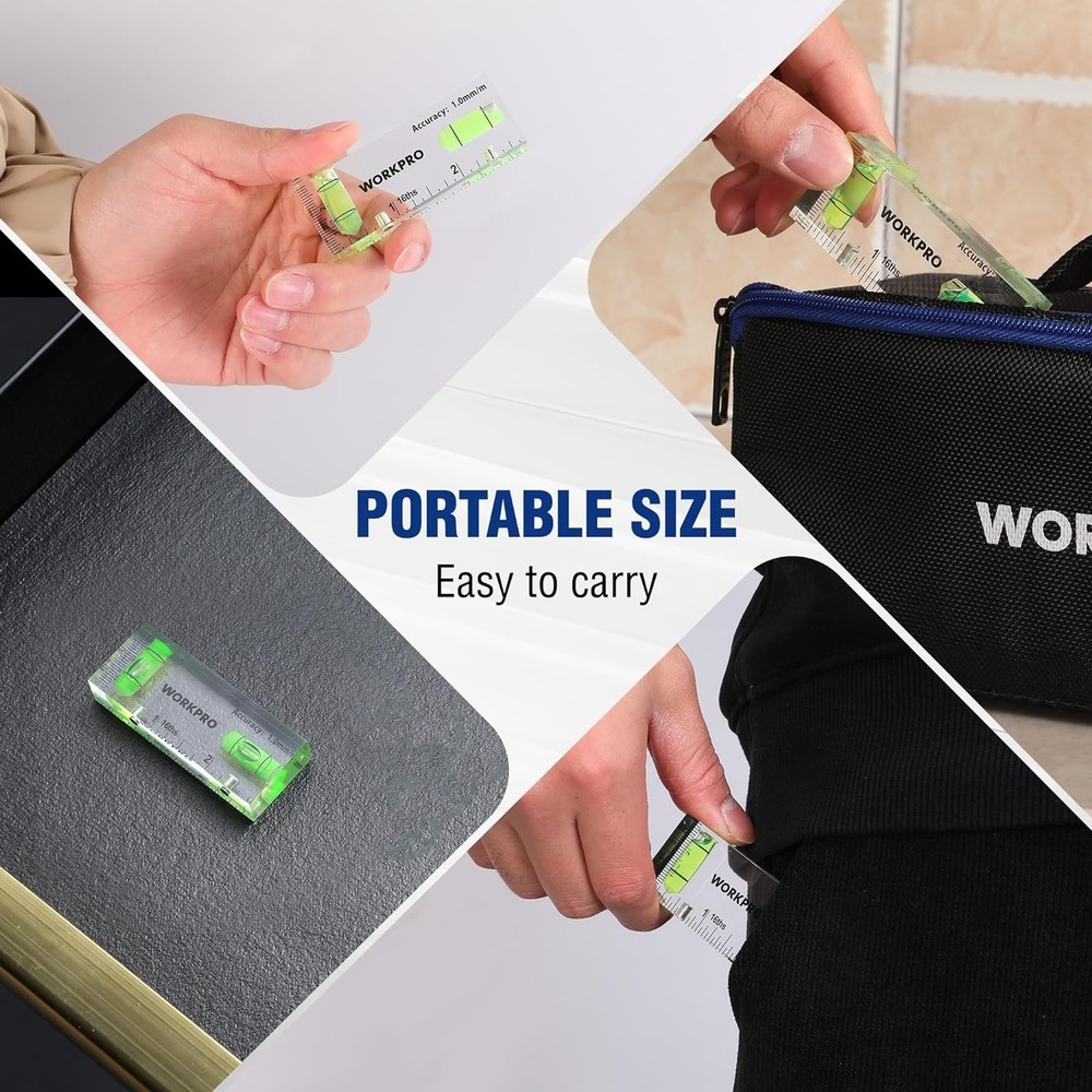 WORKPRO Small Level, 3 Inch Mini Level Tool, Magnetic with 2 3