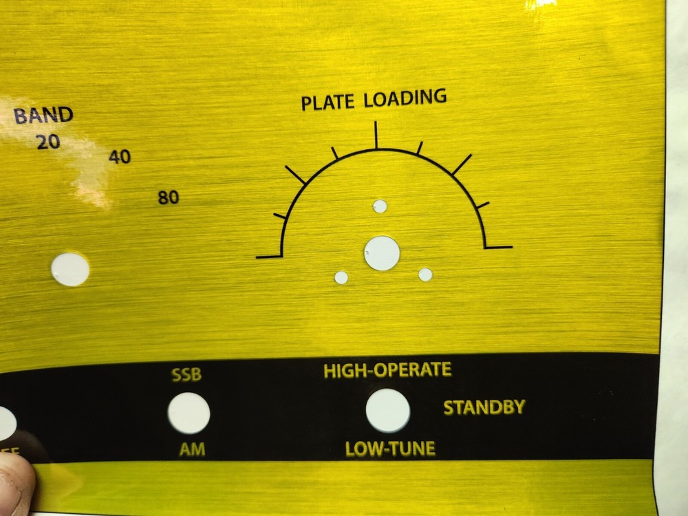 Pride Dx-300 Linear Amplifier Replacement Face Decal Brushed Yellow Gold.