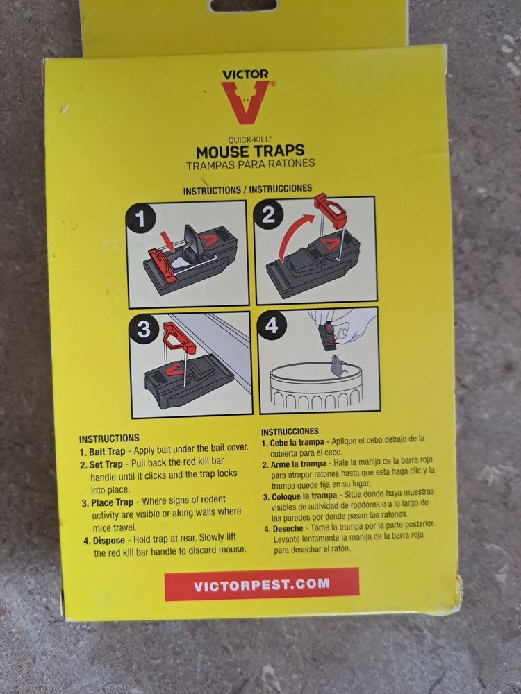 Victor Quick-Kill Mouse Traps Easy, Quick & Humane Sets in One-Click 3 pk