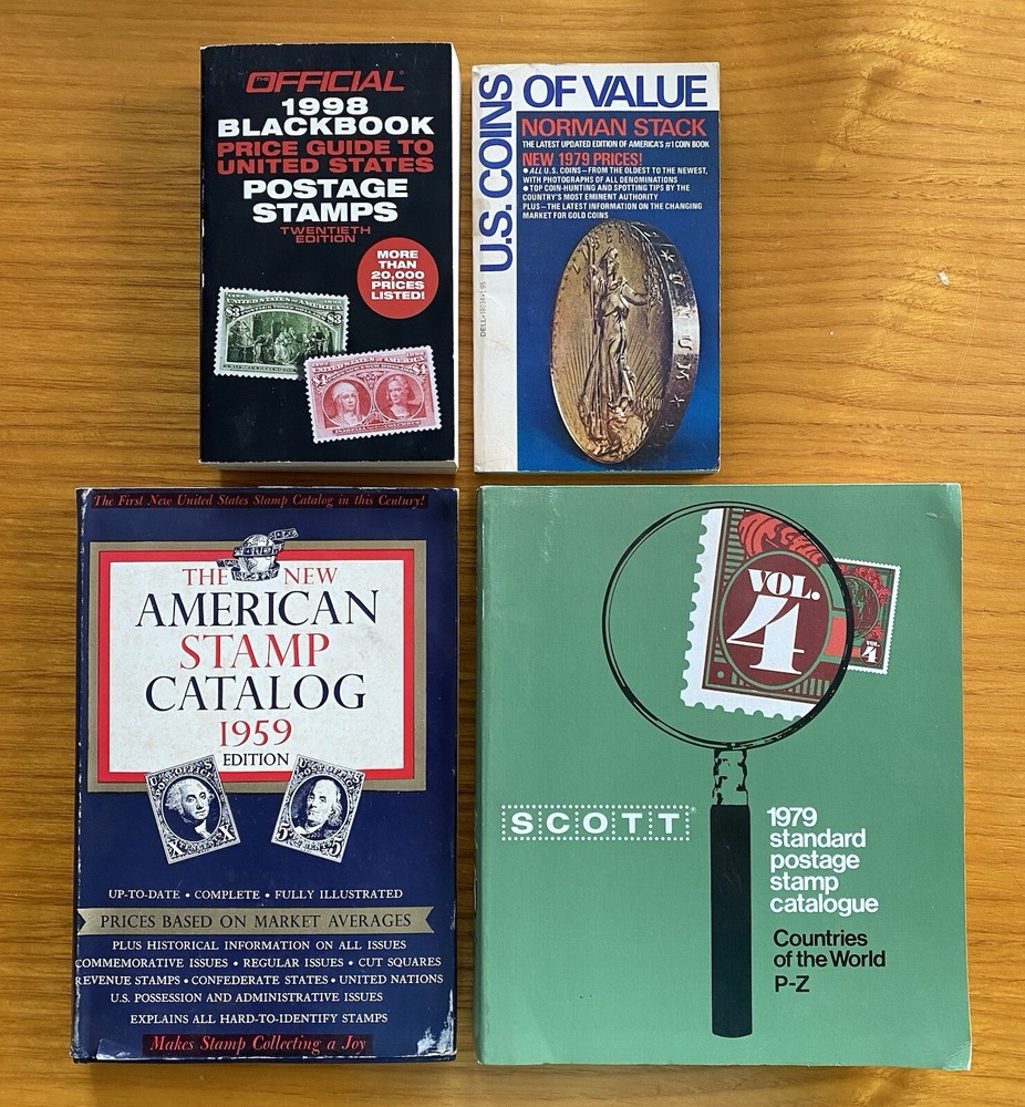Vintage Stamp Collecting Books - 1959 - 1979 - 1998 - MINKUS - SCOTT - STACK