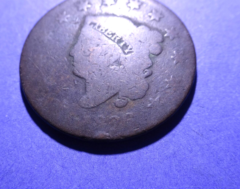 1826 Coronet Head Large Cent AG graffiti