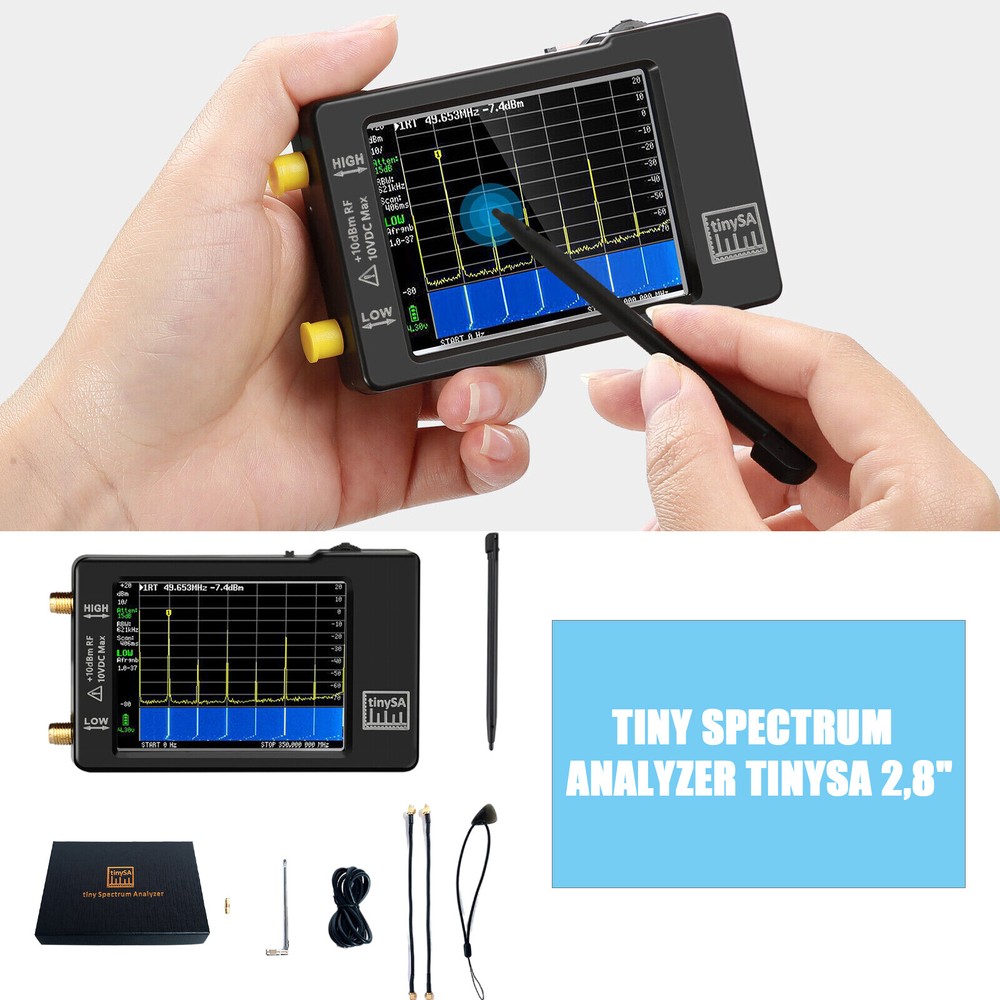 2.8" LCD 100khz-960mhz Touch Control Handheld Tiny Spectrum Analyzer Tinysa Kit