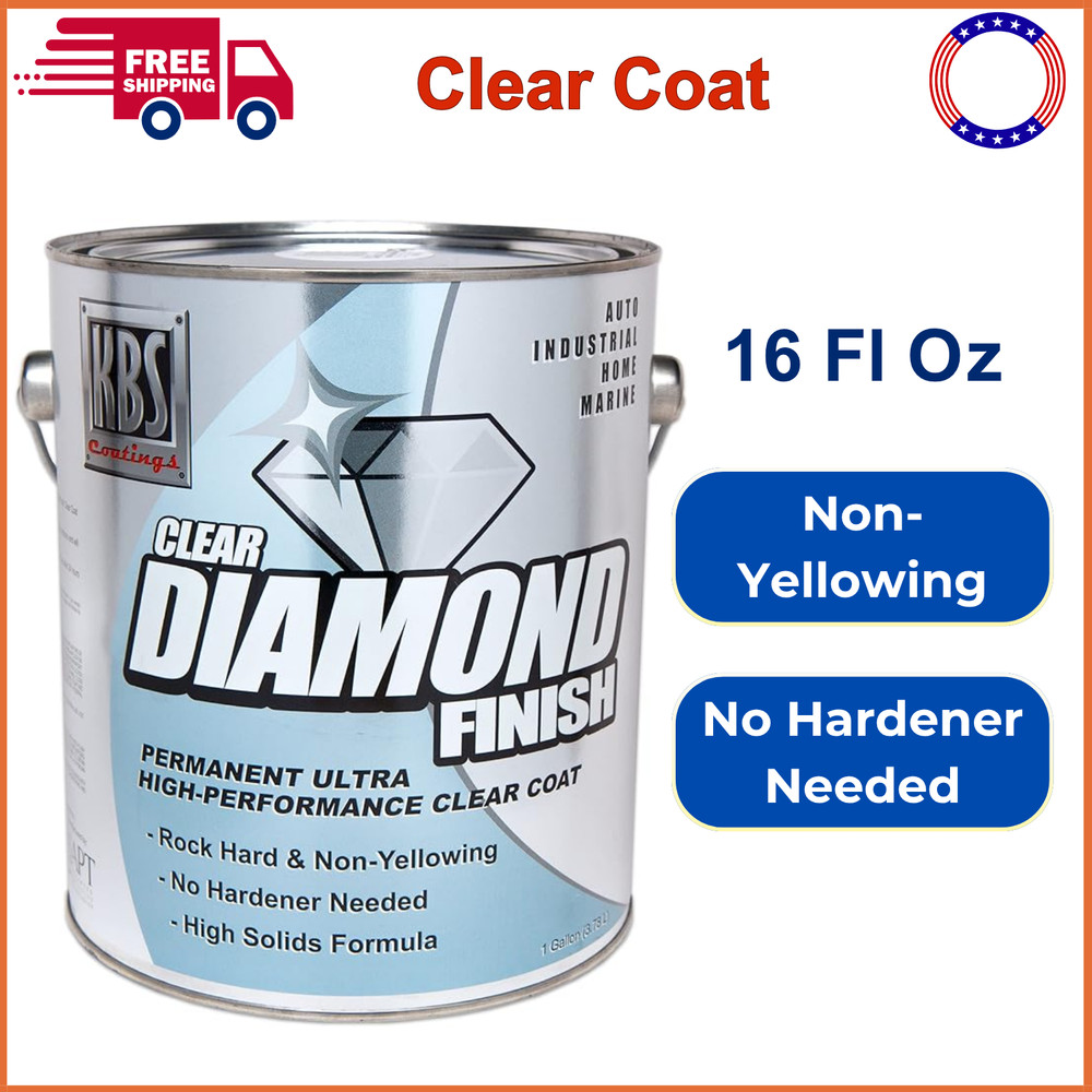 Clear Coat Paint Diamond Finish Solid Permanent High Gloss Performance, 16 Fl Oz