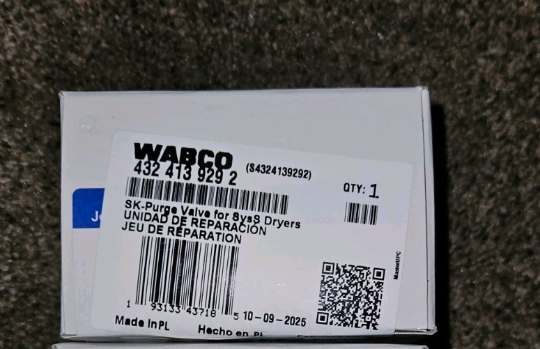 MERITOR WABCO AIR DRYER PURGE VALVE - R950014   432 413 929 2 TDA-S432-413-929-2