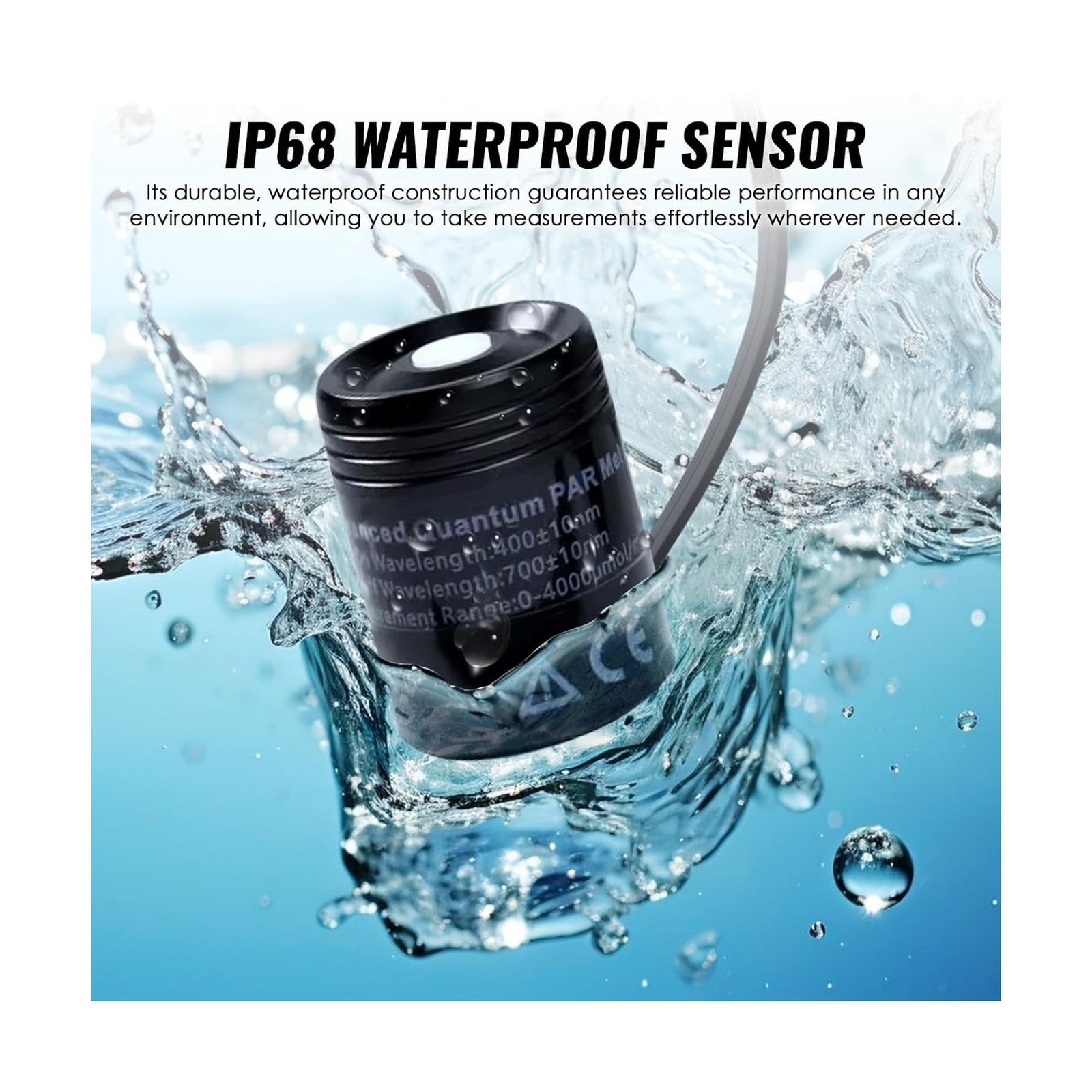 Quantum PAR Meter, Waterproof PAR Meter for Reef Tank Aquarium Plants IP68 Qu...