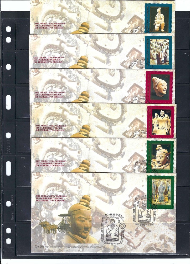 1997 Terracotta Warriors FDC's (Singles) - UNPA Cachet - (411A)