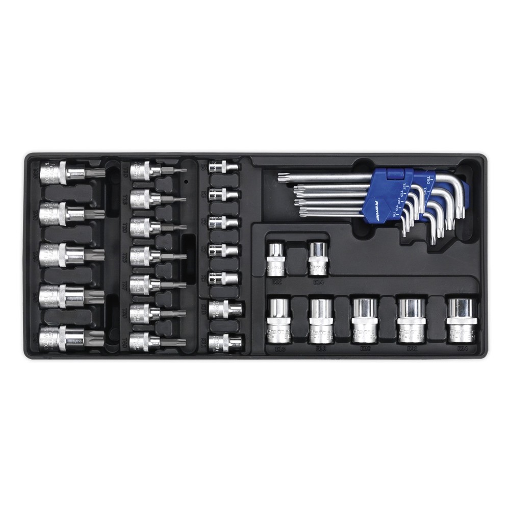 Sealey Tbt08 Tool Tray With Trx-Star Key Socket Bit And Socket Set 35Pc