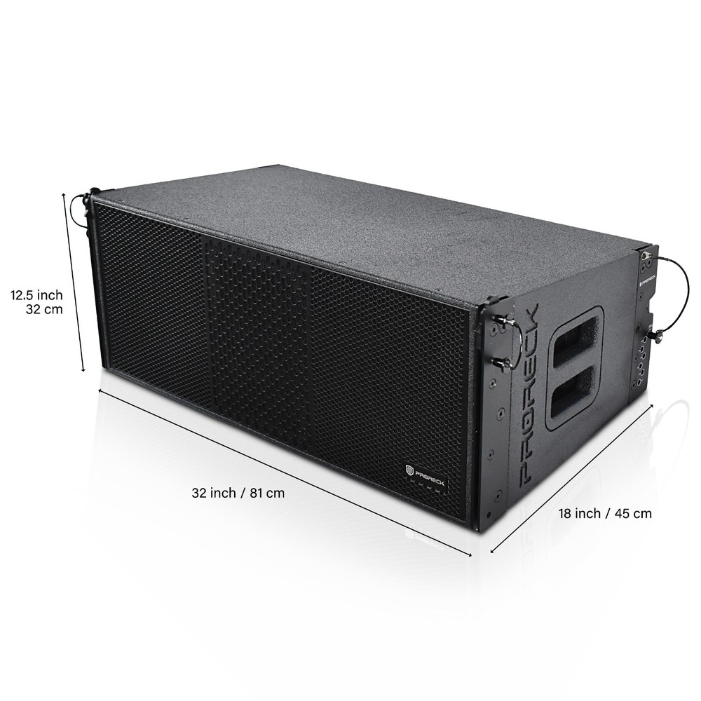 PRORECK Dual 10in Full Range 8000W Powered Line Array Speaker*4 With Frame