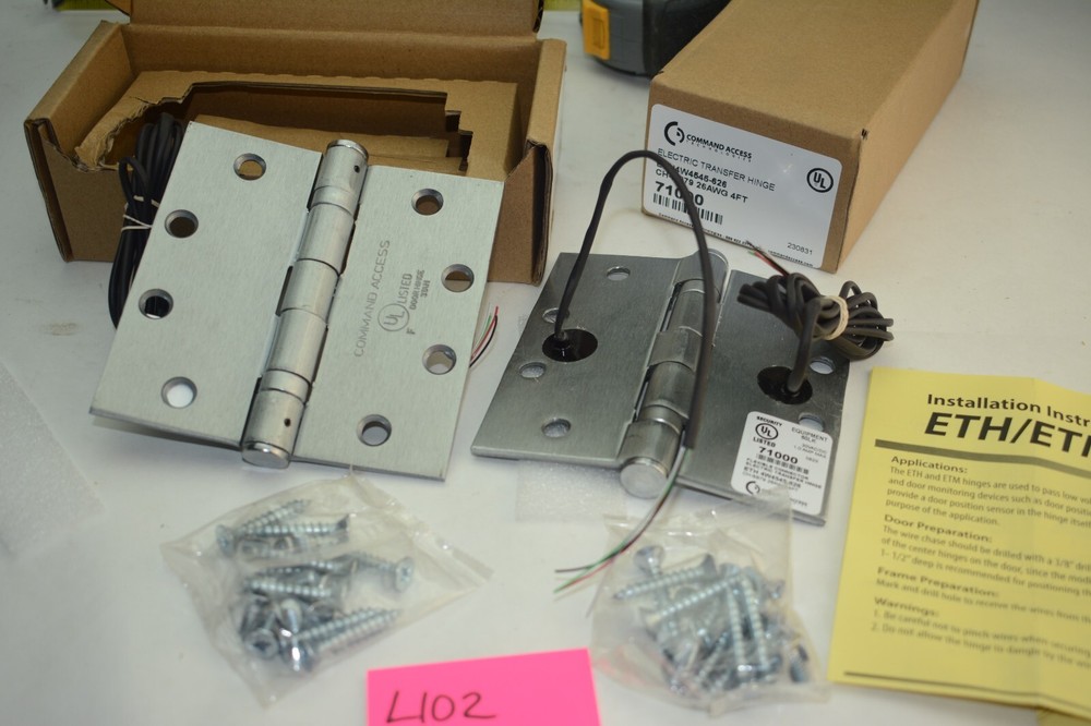 2pc Command Access ETH4W4545-626 Electric Transfer Hinge CH-BB79 4ft 71000
