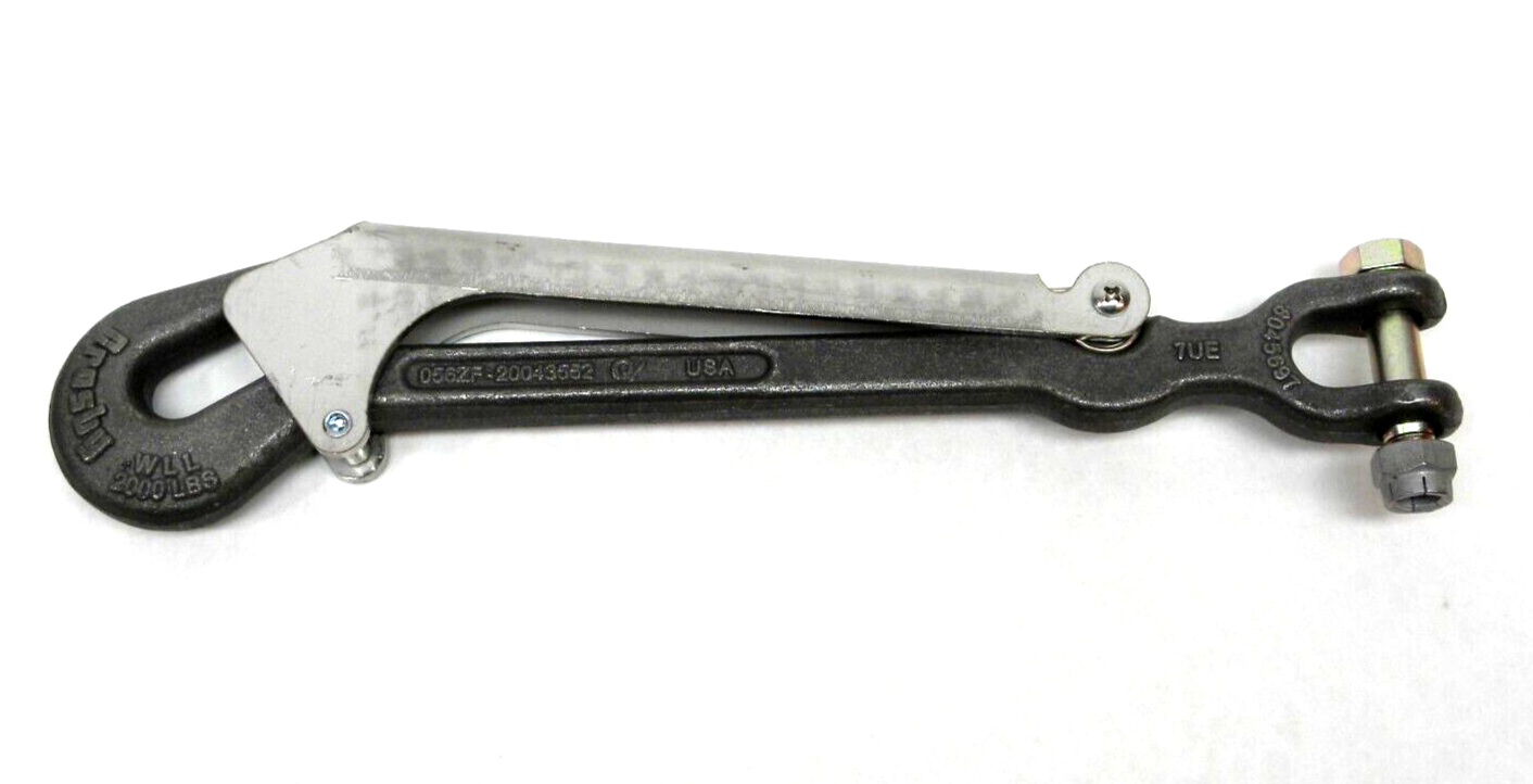 Crosby Quick connect safety hook 11.5" 2000 WLL Long handle release 1/2" hook HR