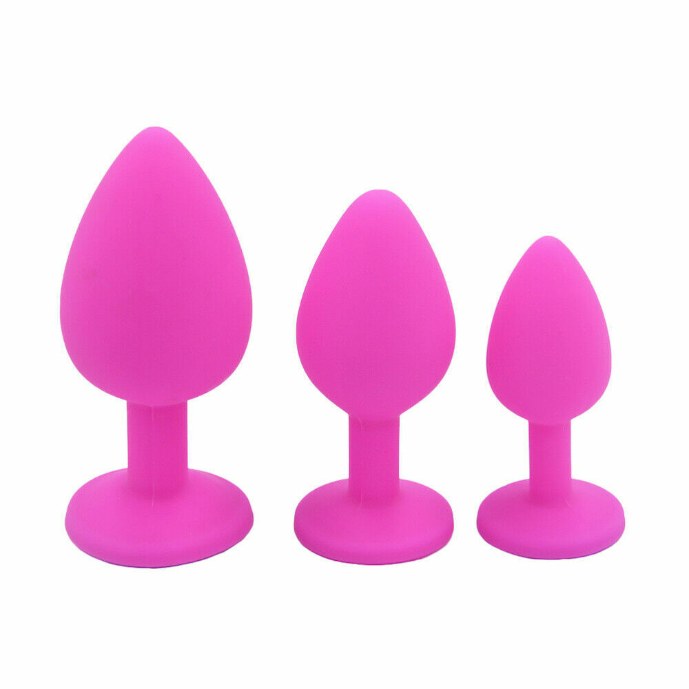 Beginner Silicone Buttplug Set Small Large Soft Anal plug Wearable Trainer Kit !