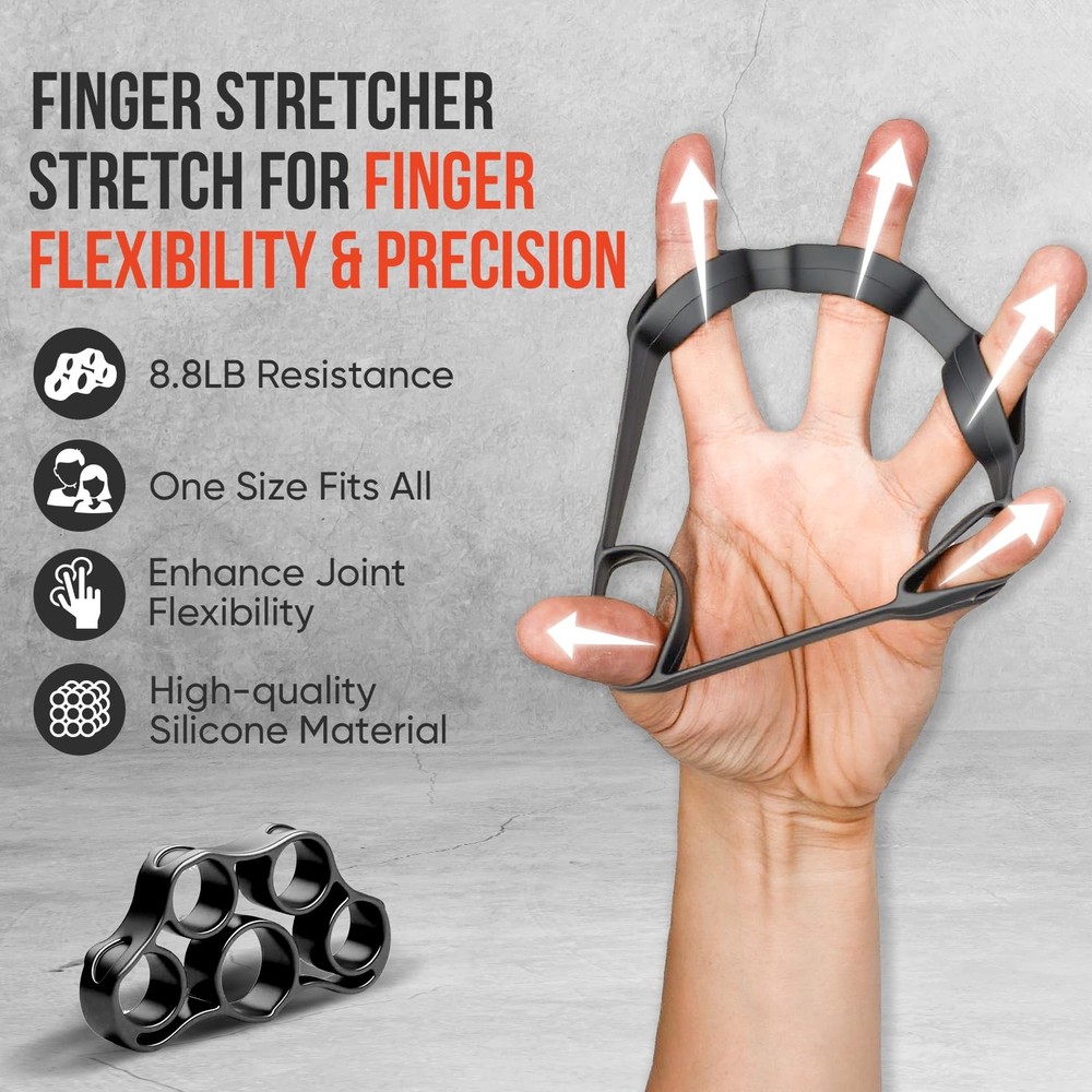 TEAWOO 4-Pack Grip Strength Trainer Kit, Adjustable Forearm 4PCS, black