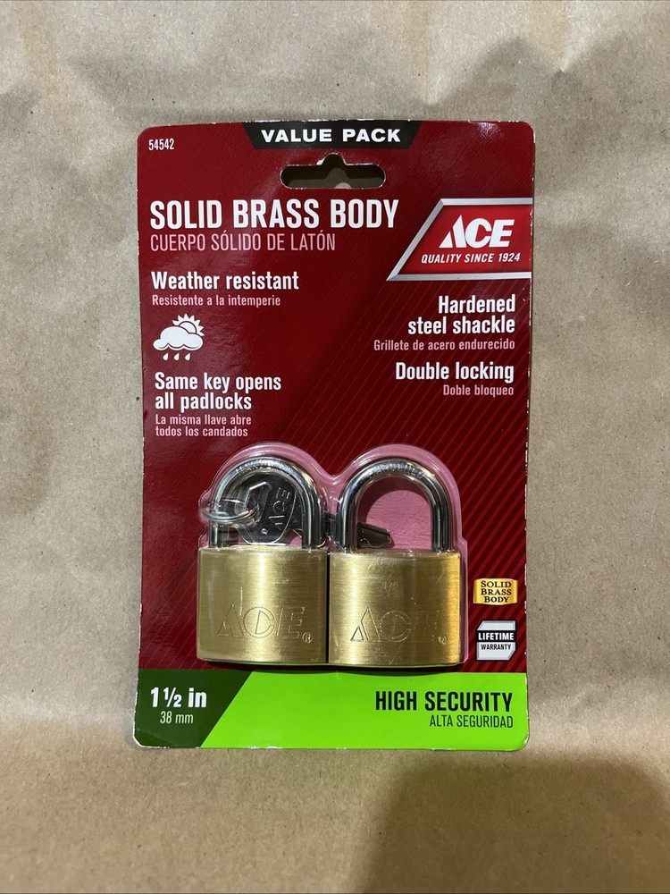 Ace Hardware Solid Brass Body High Security 1 1/2” 54542