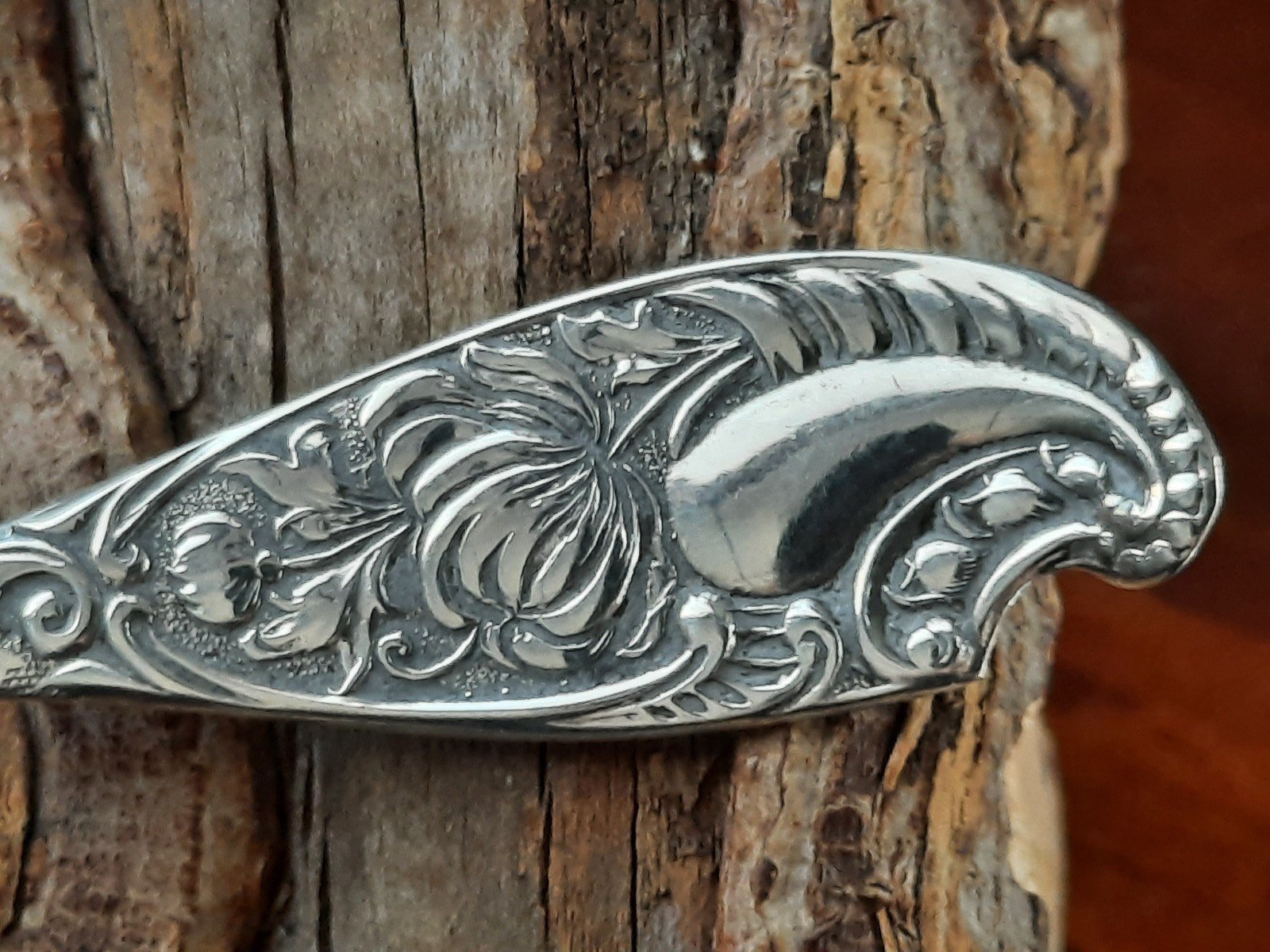 Pair Sterling Wood & Hughes Unknown Chrysanthemum Pattern Demitasse, No Mono